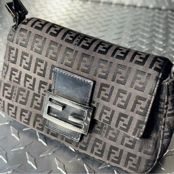 Fendi Vintage Canvas Mini Baguette in Black - Picture 6 of 11
